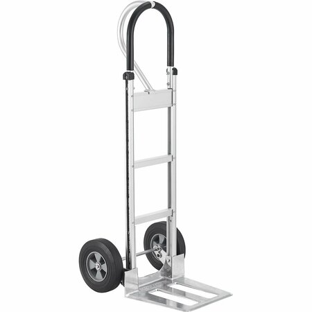 GLOBAL INDUSTRIAL Long Nose Aluminum Hand Truck, Loop Handle, Mold-On Rubber Wheels 800541